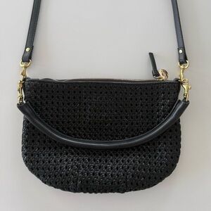 Clare V. Petite moyen Black woven crossbody bag
